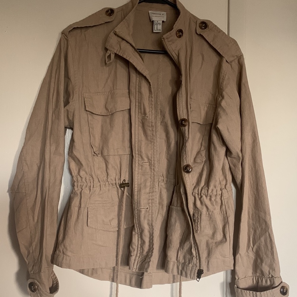 Tan Linen Jacket - Picture 6 of 9